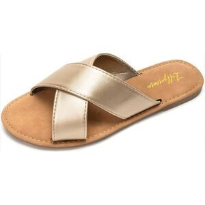 NEW Luffymomo Open Top Flat Sandals Slip on 11